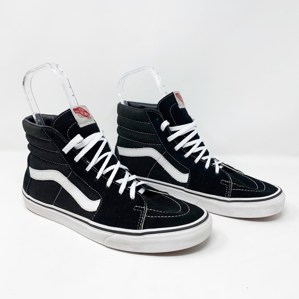 Vans Sk8 Hi Suede Canvas Black Sneakers Sz 10